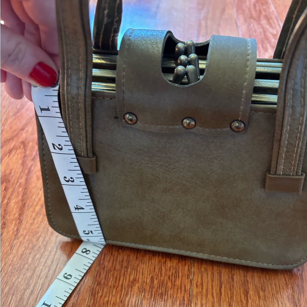 Vintage handbag, multi compartment, brown - Picture 5 of 5
